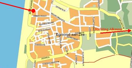 Plattegrond Egmond met locatie vakantiehuis